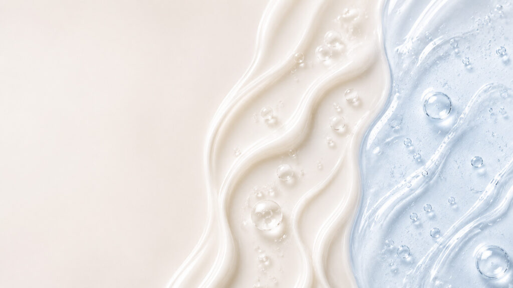 Peptide serum and hyaluronic acid texture, gentle collagen-supporting anti-aging and hydrating ingredients