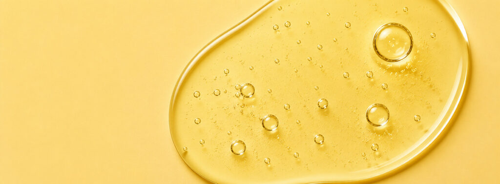 Vitamin C serum texture swatch, a brightening antioxidant ingredient