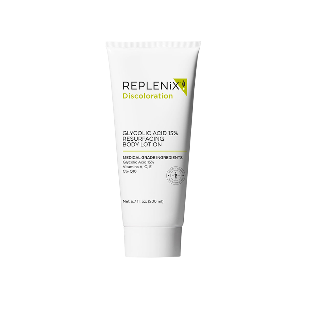 Replenix 15% glycolic acid lotion for fading post-acne dark marks on the back